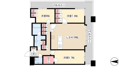 グラン・アベニュー 名駅【14階】の間取り