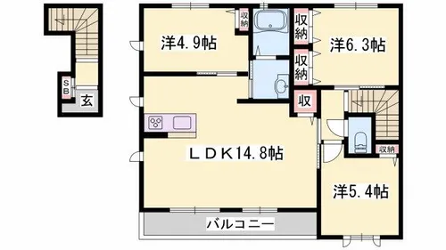 カンパーニュ【2階】の間取り