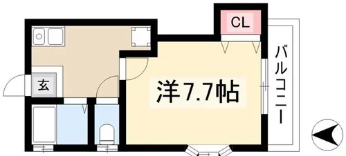 アロマハイツ【2A号室】の間取り