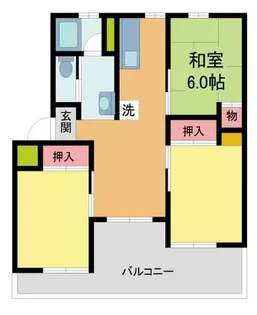 岩園サニーハイツA【A101号室】の間取り