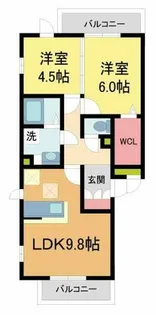 ル・ポンテ【C101号室】の間取り