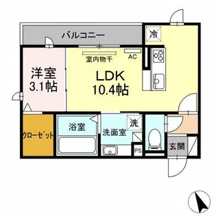 ヴェール東橋良【1階】の間取り