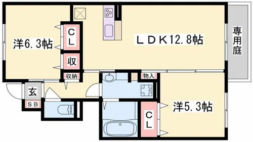 レスポワール【1階】の間取り
