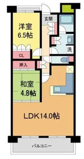 甲子園六石町ハイツ【1階】の間取り