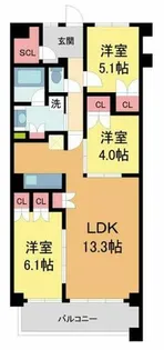 ミレーネ神戸住吉本町【3階】の間取り