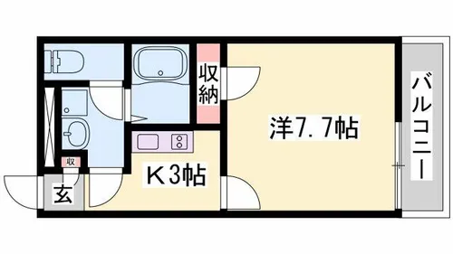 FORTUNA片田町【202号室】の間取り