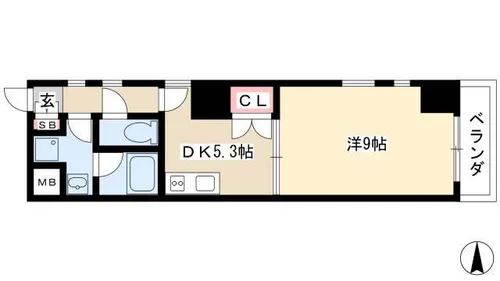 レジディア東桜【0301号室】の間取り