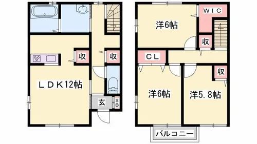 アルターナ英賀保【C号室】の間取り