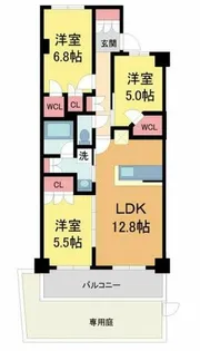 ミレーネ神戸住吉本町【1階】の間取り