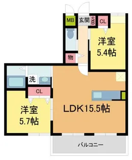 アプローズ清荒神【201号室】の間取り