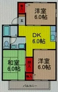 シャルム箕面【1階】の間取り