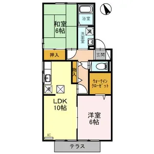 サンラーマ・パティオ A【1階】の間取り