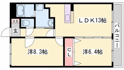 翔上郡【303号室】の間取り