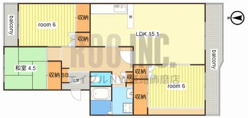 ECLARGE B棟【1階】の間取り
