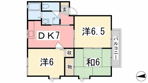 ハローヴィレッジ A棟【1階】の間取り