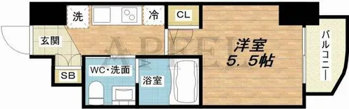 1Kの間取り画像