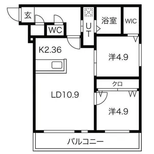 ジュエル琴似【4階】の間取り