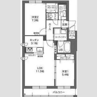 ル・ノール桑園【1階】の間取り