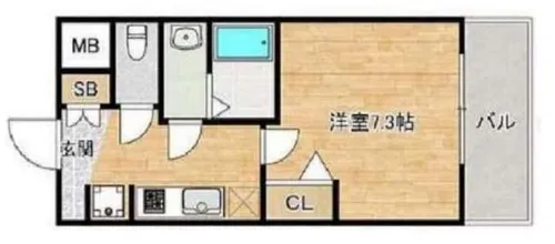 ララプレイス四天王寺前夕陽ヶ丘プルミエ【6階】の間取り