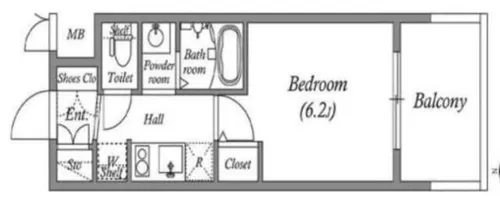 エステムコート難波Ⅶビヨンド【8階】の間取り