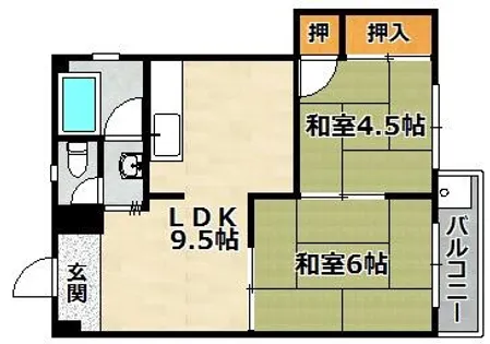 ヴィラ高取山【203号室】の間取り