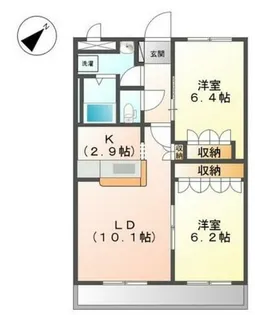 セントラルコートⅡ【102号室】の間取り