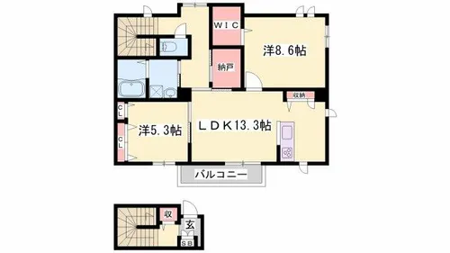 シャーメゾン継【2階】の間取り