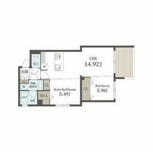 大濠ラテ【2階】の間取り