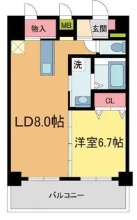 デルファーレ西宮【602号室】の間取り