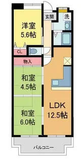 ラヴェニール宝塚中山台ドゥジェーム【2-1310号室】の間取り
