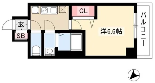 アステリ鶴舞テーセラ【14階】の間取り