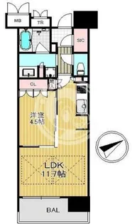 ブランズ大阪福島【1204号室】の間取り