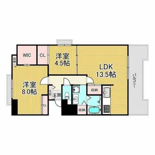 ブラーヴァ夙川【4階】の間取り