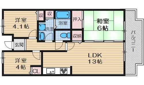 エクセラージュ茨木南【7階】の間取り