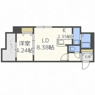 PRIME URBAN北14条【9階】の間取り