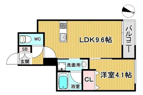 ウェルスクエア豊中本町【1階】の間取り