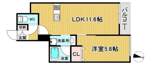 ウェルスクエア豊中本町【2階】の間取り