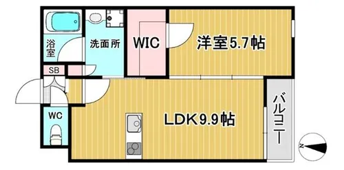 ウェルスクエア豊中本町【1階】の間取り