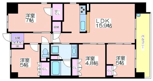大阪ベイレジデンス(リブリーコート)【823号室】の間取り