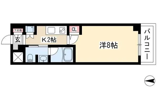 レジディア高岳【0507号室】の間取り