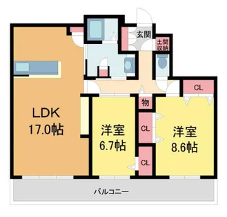 シャーメゾンガーデンズ芦屋平田町【305号室】の間取り