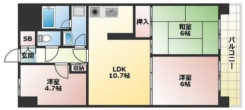朝日プラザCITYウェストヒル神戸C棟【306号室】の間取り