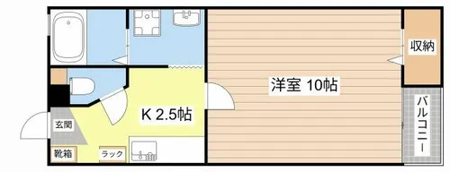 サカヤハイツ若竹【B102号室】の間取り