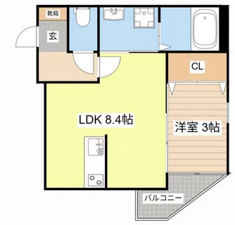 La Tour YAGURA【302号室】の間取り