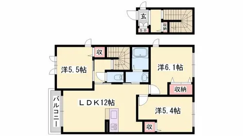 ヴィラーチェ尾上【2階】の間取り