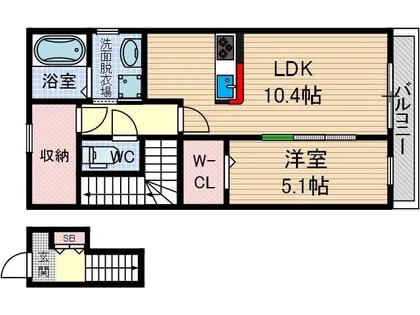 グランデージ雅【2階】の間取り