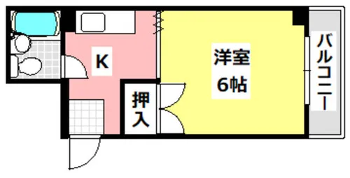 ウエストコート【208号室】の間取り