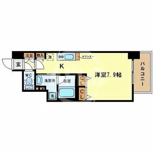 アーバネックス北浜【7階】の間取り