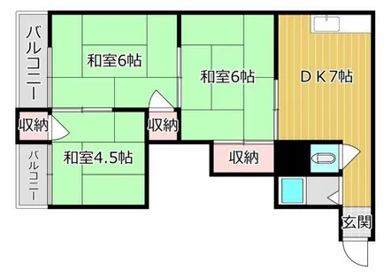 コンラッド天川新町【202号室】の間取り