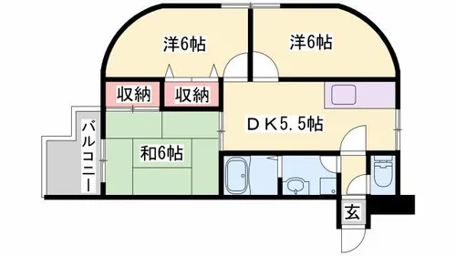 ロイヤルコーポ伊保2【301号室】の間取り